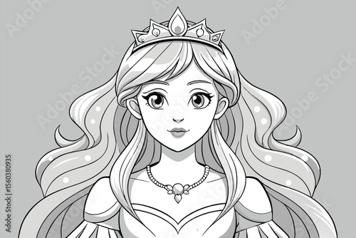 Fashion illustration of a woman's beautiful face with glamorous lips and eyes, showcasing her elegant hairstyle, makeup, and design in a vector art styleFashion illustration of a woman's beautiful fac