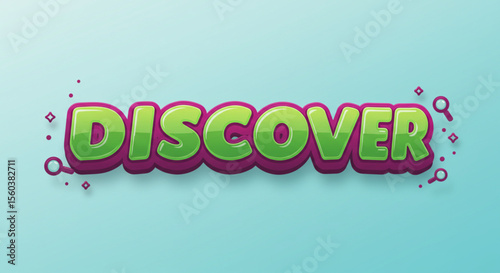 Discover Vibrant 3D Text Effect Design - Green and Purple