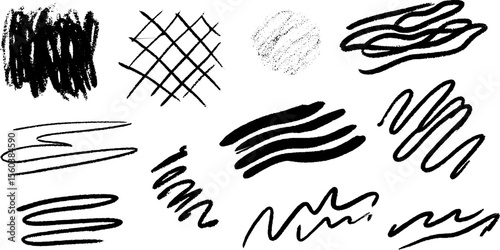 Artistic sketch of crosshatch and stripe patterns for creative design