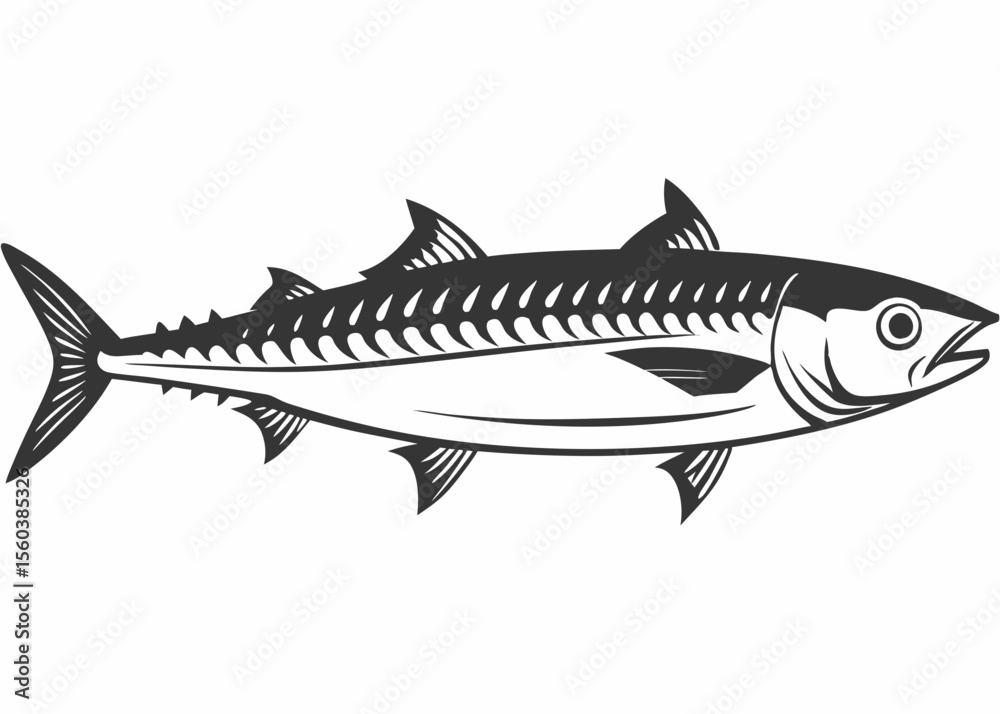 Fototapeta premium Mackerel sea fish cartoon Creative vector cartoon illustration