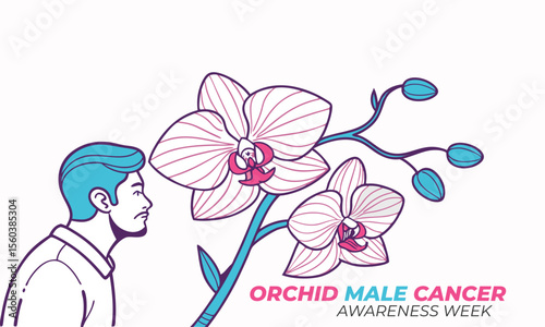 Orchid Male Cancer Awareness Week. Concept Design.