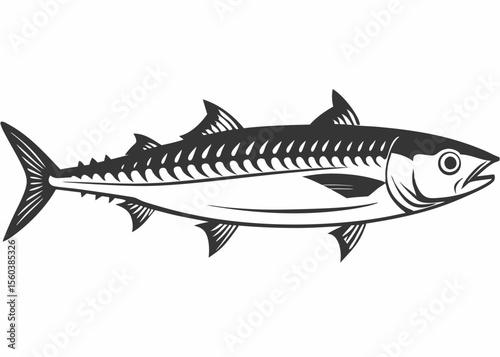 Mackerel sea fish cartoon Creative vector cartoon illustration