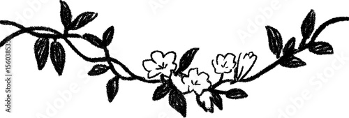 Decorative border sketch with twisted vines and floral elements