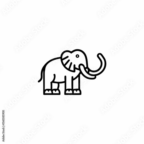 Mammoth animal vector symbol minimalist logo, Icon, element vector illustration