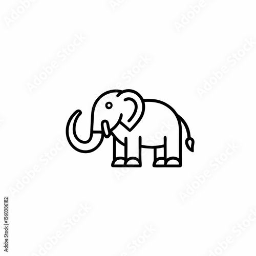 Mammoth animal vector symbol minimalist logo, Icon, element vector illustration