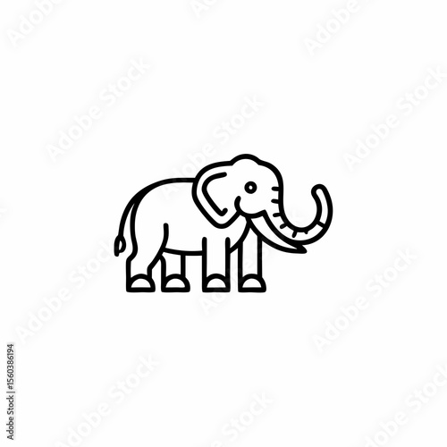 Mammoth animal vector symbol minimalist logo, Icon, element vector illustration