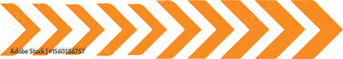 orange chevron arrow pattern pointing right isolated on white background