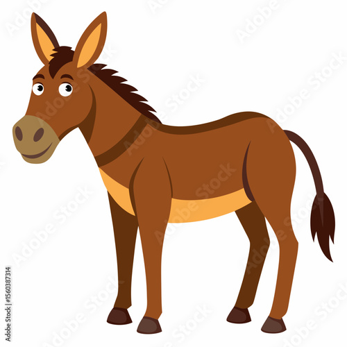 Cute donkey Childish colored flat vector illustration