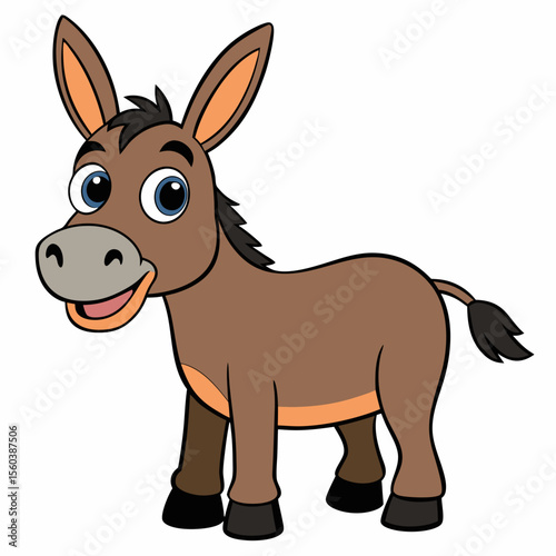 Donkey animal cartoon character Creative vector cartoon illustration