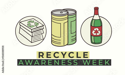 Recycle Awareness Week. Recycle concept Design Background.