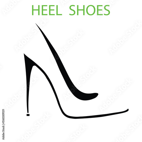 A heel shose silhoutte vector illustration .
