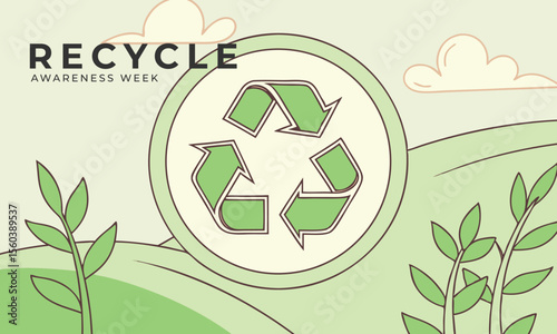 Recycle Awareness Week. Recycle concept Design Background.