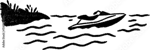 Jet ski adventure on tranquil shoreline with gentle waves