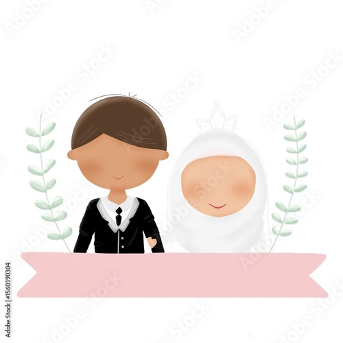 bride and groom faceless muslim