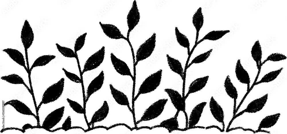 Linear botanical frame with repeated plant motif for elegant design