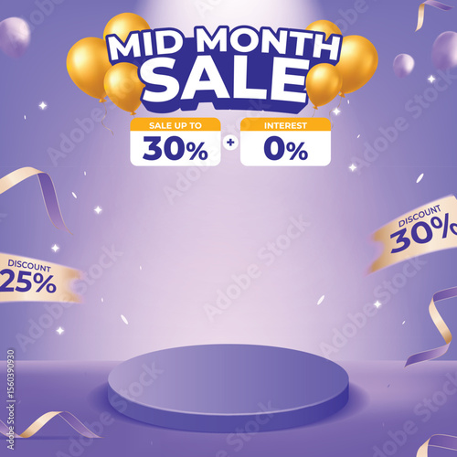 Mid Month Sale Promotion Banner