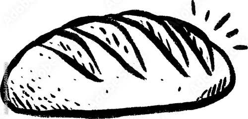 Sketch of braided bread loaf on parchment for culinary art and design projects