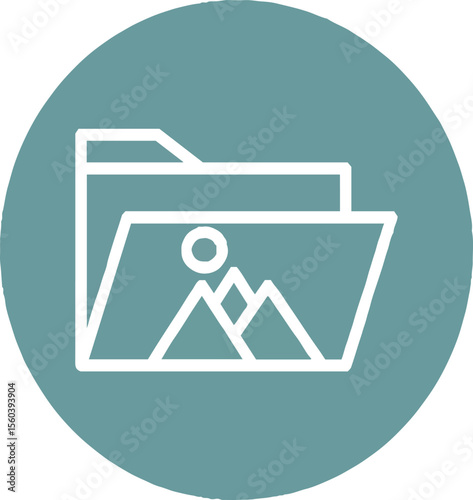 Digital File Folder Icon: A minimalist icon of an open digital file folder, perfectly representing data management and file storage.