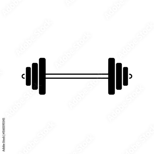 Strength Symbol: A simple yet powerful illustration of a barbell, representing the essence of physical fitness, weight training, and strength. The stark contrast highlights the clean lines.