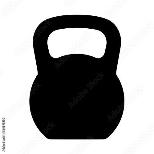 Kettlebell Silhouette: This captivating silhouette of a kettlebell embodies the essence of strength, fitness, and functional training, a perfect illustration for health and exercise.