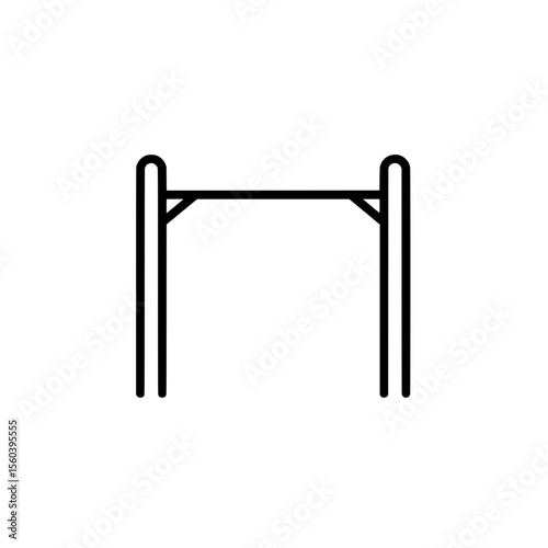 Minimalist Pull-Up Bar: A sleek, minimalist line drawing of a pull-up bar, perfect for illustrating fitness, exercise, or gym equipment concepts.