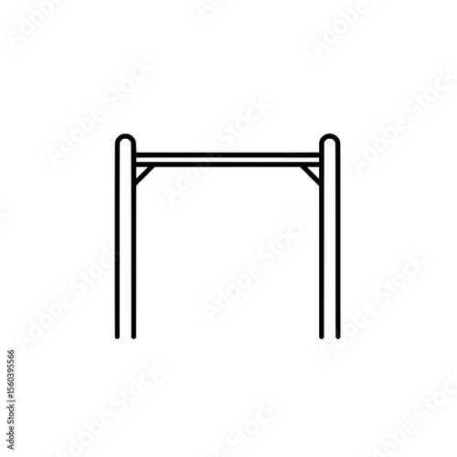 Minimalist Pull-Up Bar Icon: A simple yet powerful illustration of a pull-up bar, ideal for representing fitness, strength, and exercise concepts.
