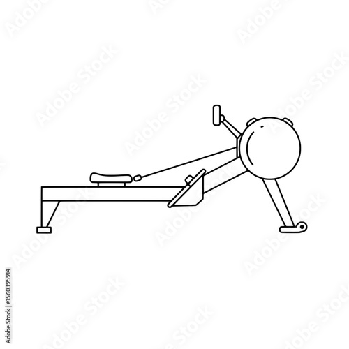 Strength & Endurance: An illustration of a rowing machine designed for comprehensive workout regimes. 