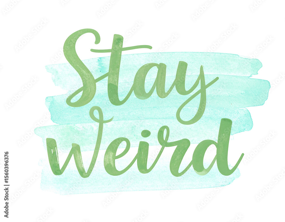 Fototapeta premium Minimal “Stay Weird” handwritten typography transparent background