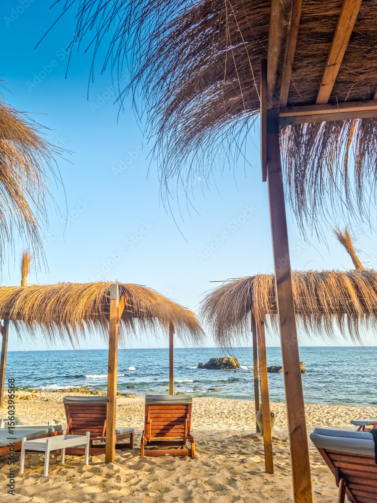 Fototapeta premium Landscape in a beach in Hammamet, Tunisia