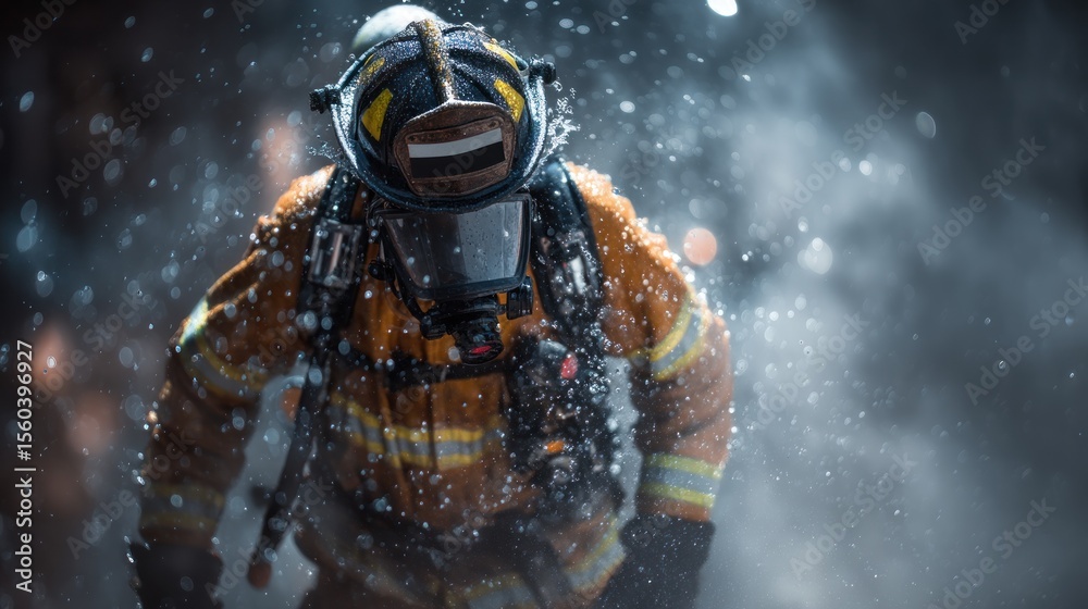 Obraz premium Firefighter blizzard