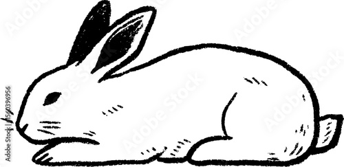 Sketch of plush rabbit with floppy ears hand-drawn design for art projects