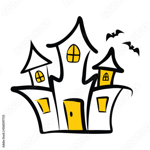 Scary House Graphic for Halloween Invitations and Posters