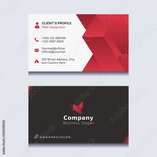 Modern business card design. Elegant business card layout. Professional business card. Corporate visiting card vector. Modern geometric shape background calling card. 