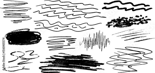 Abstract sketchy lines and shadows with scribbles and blurs for creative design