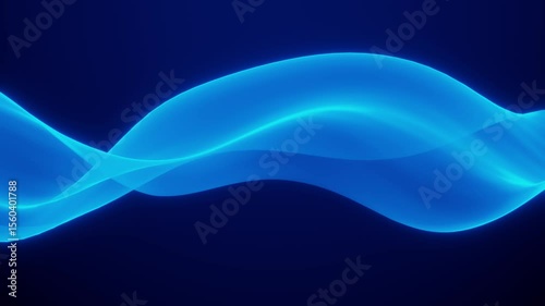 Abstract colorful wavy background in dark blue on black backdrop. Modern colorful wallpaper. Seamless loop animation. 3d rendering.