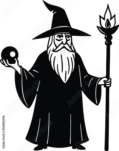 halloween witch with broom