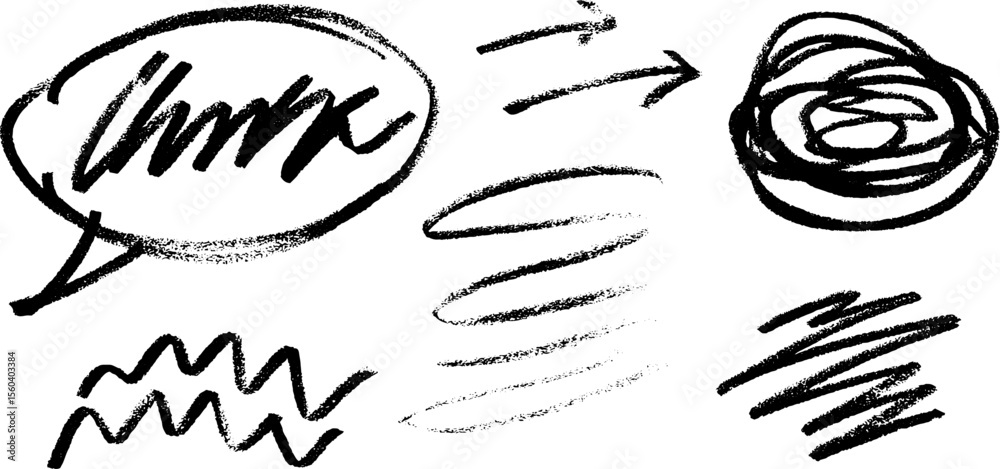 Obraz premium Creative communication elements with speech bubble and mail icon sketch for design