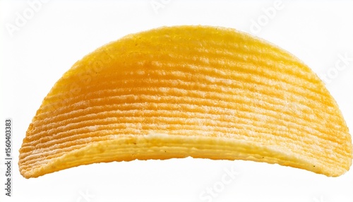 single ridged potato chip isolated on transparent background generative ai