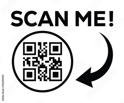 Scan QR code icon. Digital scanning qr code. QR code scan for smartphone. Scan Here text on top of the qr code