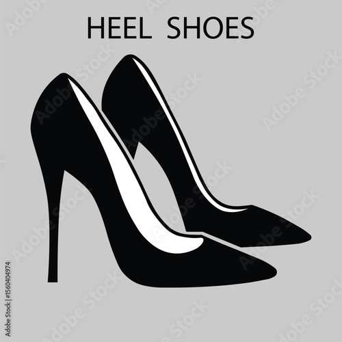 A heel shoes silhoutte vector illustration .
