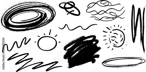 Artistic expression with swirls, loops, and scribbles for creative inspiration