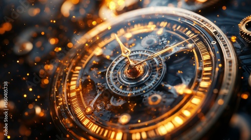 Wallpaper Mural A gold mechanical device with gears and dial, perfect for themes related to time and technology. Torontodigital.ca