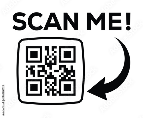 Scan QR code icon. Digital scanning qr code. QR code scan for smartphone. Scan Here text on top of the qr code