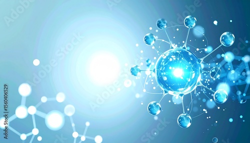 Abstract Molecule Medical Icon Element Representing Biotechnology, Scientific Innovation, Molecular Structure, Healthcare Technology, and Modern Medical Research Design