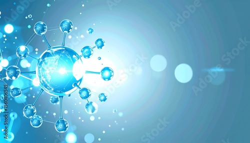 Abstract Molecule Medical Icon Element Representing Biotechnology, Scientific Innovation, Molecular Structure, Healthcare Technology, and Modern Medical Research Design
