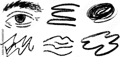 Artistic sketch of warped face with ripple eye design for creative projects