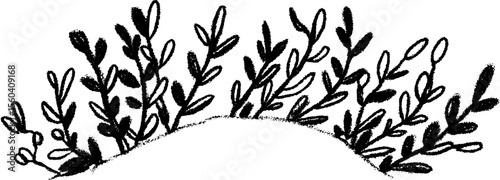 Intricate sketch of symmetrical vine frame for artistic design