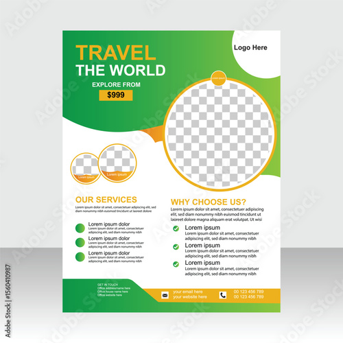 Modern Travel Flyer Template Design