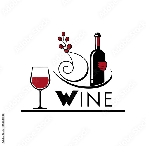 wine bottle and glass