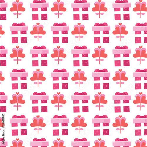Pink Presents and Heart Glasses Pattern